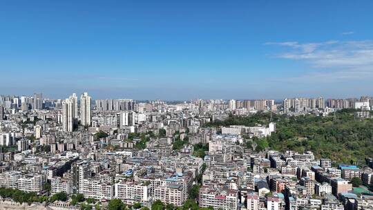 航拍四川泸州大景泸州城市建设