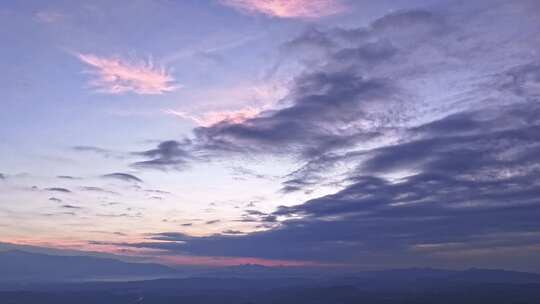 海南风光 夕阳日出云海紫色云层