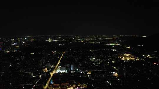 江苏南京城市宣传夜景灯光大景航拍