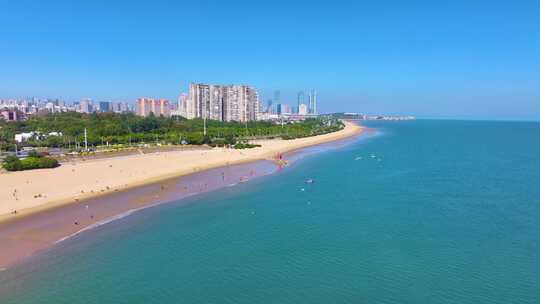 东海大海海边海水海浪沙滩海滩航拍风景唯美