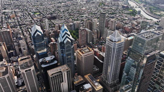 高楼大厦城市的鸟瞰图