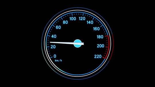 4K蓝色科技汽车速度仪表盘通道AE模板