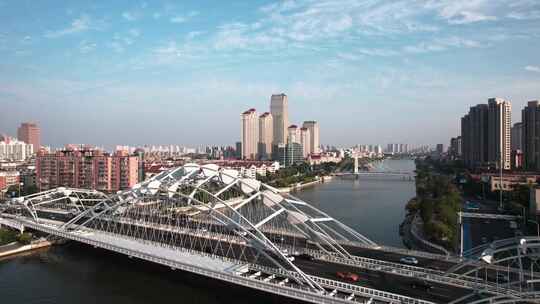 天津海河风景线城市建筑风光航拍