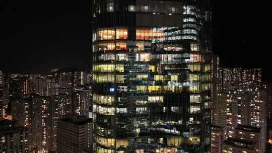 繁华香港夜景航拍视频素材模板下载