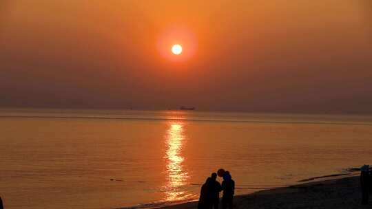 海面日落水面湖面金色太阳