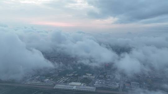 云雾缭绕洛阳城市云海中轴线宣传片