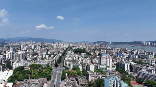 广东肇庆城市交通航拍