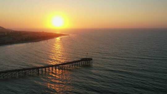 海边日落大海夕阳海浪