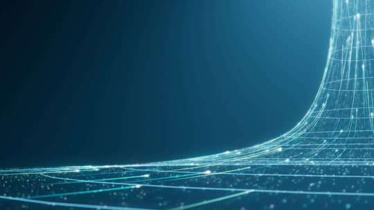 蓝色调3D数字连接数据流动图