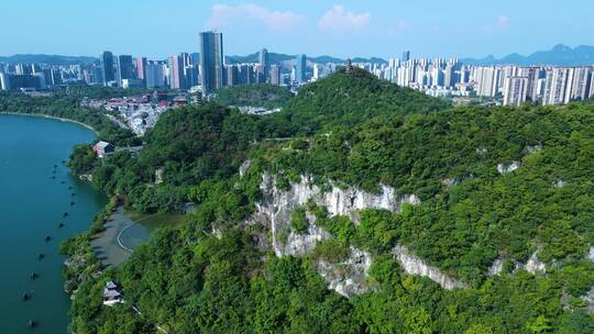 广西柳州柳江蟠龙山城市风景视频合集航拍