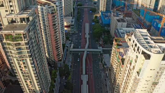 广西南宁城市公交BRT道路航拍