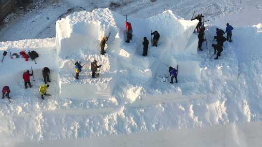 冰雪大世界建设 冰雕建筑师 哈尔滨冬季