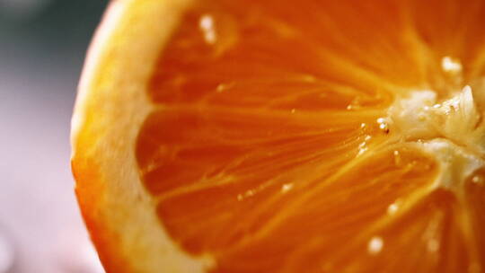 橙子果肉旋转细节特写