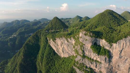 航拍山峰风光视频素材模板下载