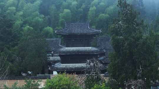 丽水景宁云中大漈时思寺航拍