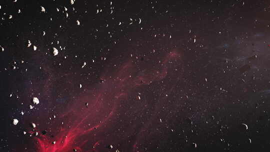 带太阳耀斑的深空小行星场