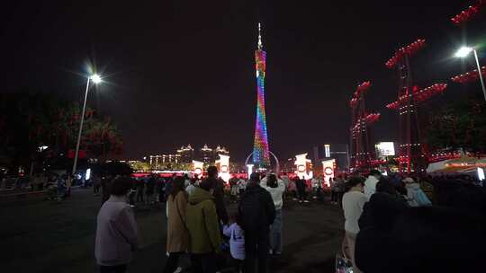 广州海心沙夜景花城汇广州塔小蛮腰夜景角度