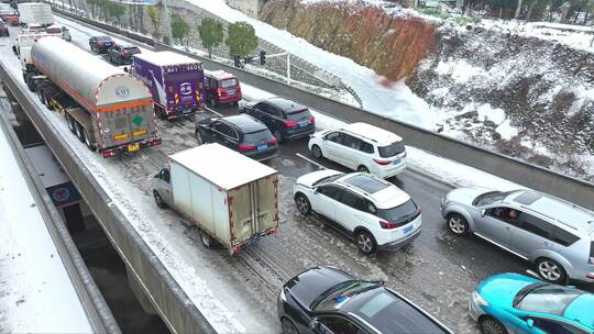 冰雪灾害航拍素材