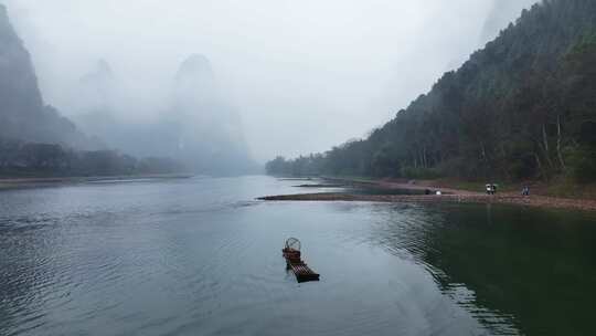 烟雨漓江航拍