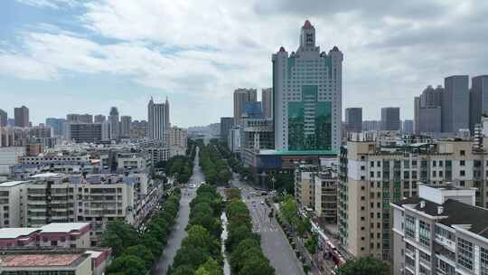 泉州市刺桐南路航拍丰泽区城市中心建筑风光