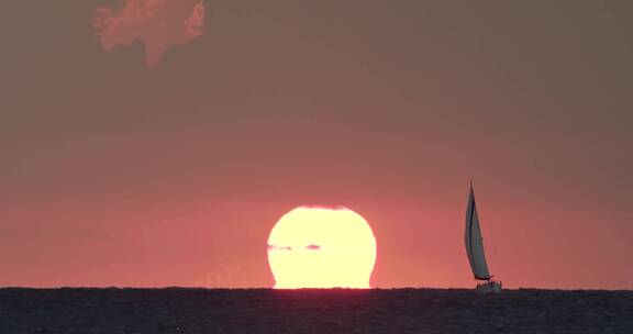 太阳在海平面落下