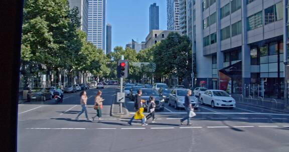 澳大利亚墨尔本街道街景交通