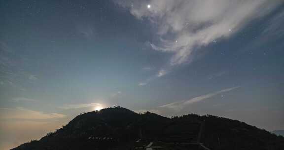 星空下的山峰夜景