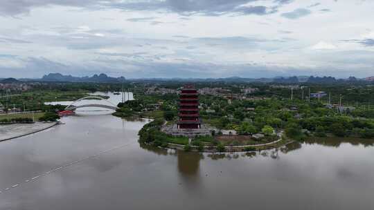 合集航拍广西玉林园博园旅游景区