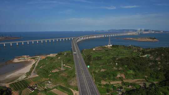 航拍平潭海峡公路大桥