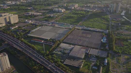 现代化农业大棚 4k 航拍视频