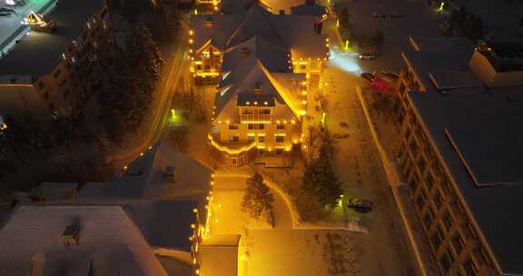 漠河城市夜景航拍