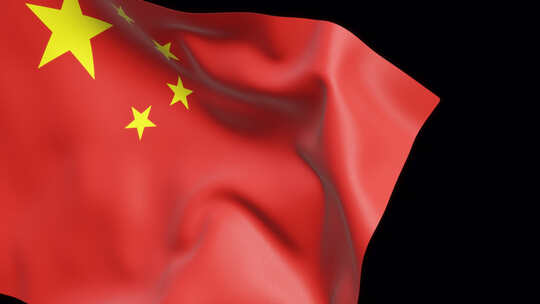 中国国旗飘动视频素材模板下载