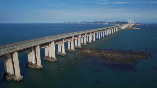 航拍平潭海峡公路大桥