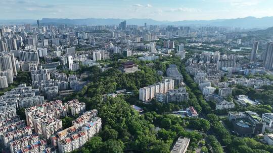 航拍福建福州鼓楼区镇海楼屏山公园