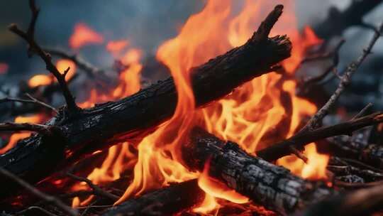 燃烧的篝火火焰素材