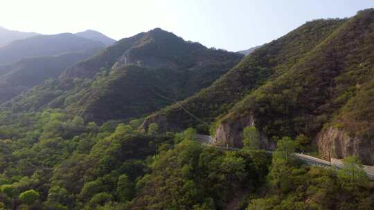 航拍大山辽阔山脉