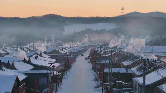 吉林雪乡冬季航拍