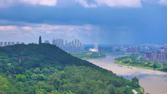 南宁市青秀区青秀山旅游风景区航拍城市大景