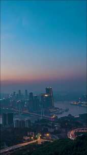重庆日落_渝中半岛_来福士_长江_日转夜延时