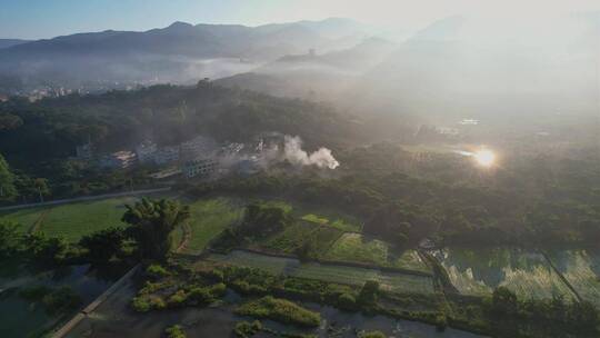 航拍福建新农村景观