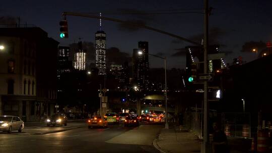 晚上城市周围的交通视频素材模板下载