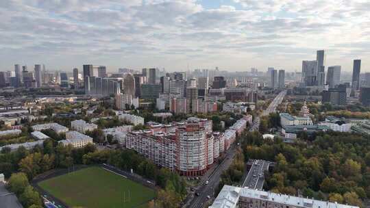 俄罗斯莫斯科城市景观航拍