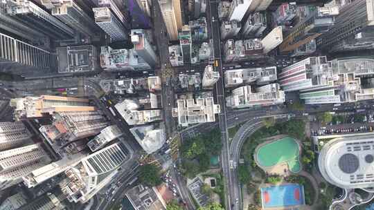 香港高楼大厦俯拍