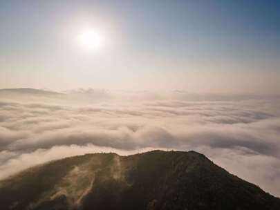 河南嵩山文旅范家门无人机航拍云海延时摄影