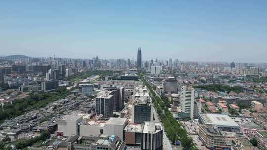 航拍山东济南城市大景