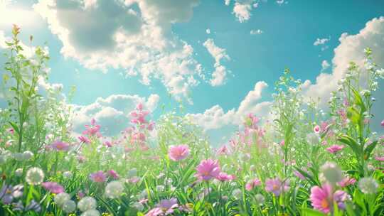 春暖花开和蓝天白云
