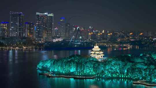 金鸡湖夜景灯光秀航拍8K