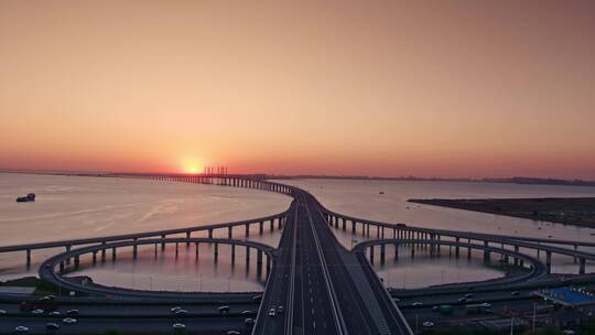 2022青岛跨海大桥航拍05视频素材模板下载