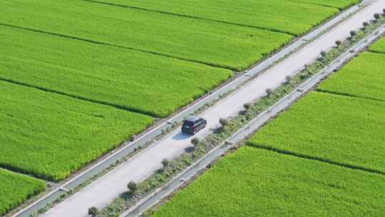 航拍乡间小路田园风光