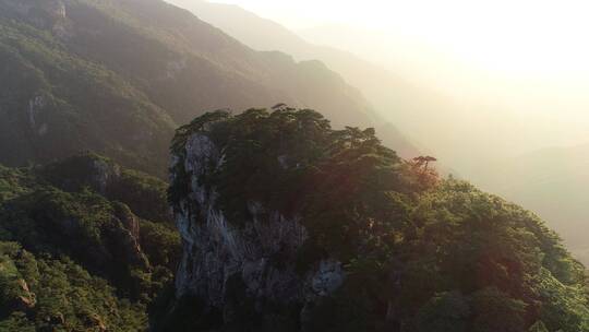 悬崖 日出 山顶 群山 航拍 云海 雾